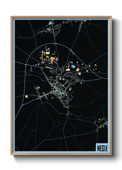 Une affiche de carte sur Nesle