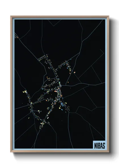 Une affiche de carte sur Nibas
