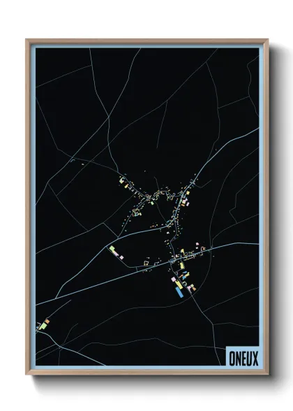 Une affiche de carte sur Oneux
