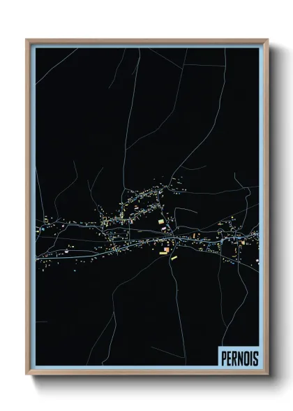 Une affiche de carte sur Pernois