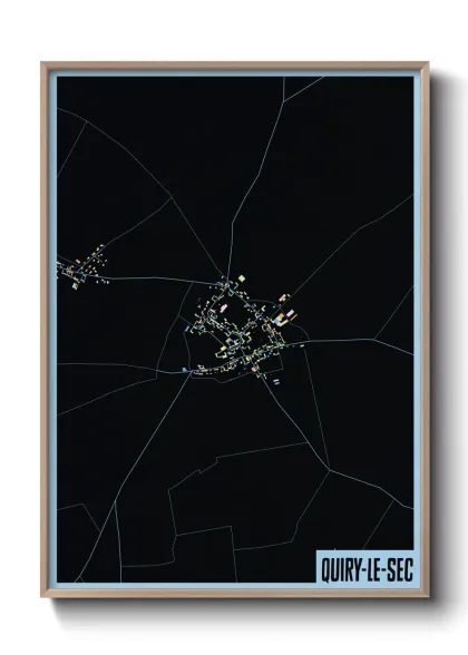 Une affiche de carte sur Quiry-le-Sec