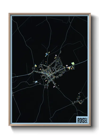 Une affiche de carte sur Roisel