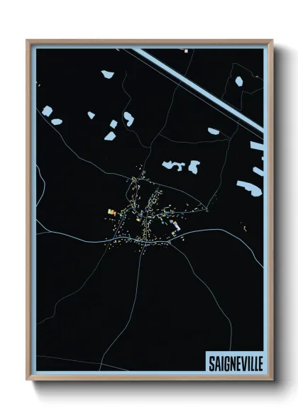 Une affiche de carte sur Saigneville