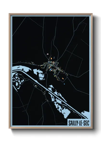 Une affiche de carte sur Sailly-le-Sec