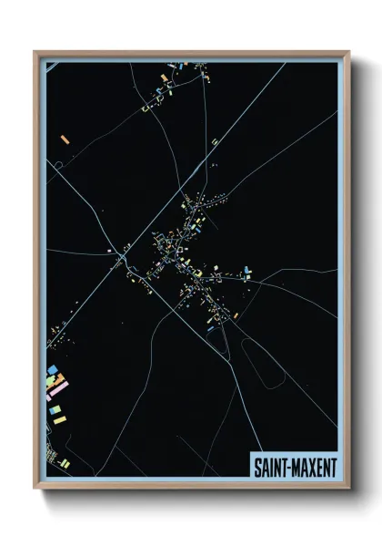 Une affiche de carte sur Saint-Maxent