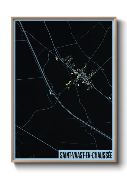 Une affiche de carte sur Saint-Vaast-en-Chaussée