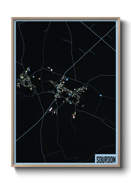 Une affiche de carte sur Sourdon