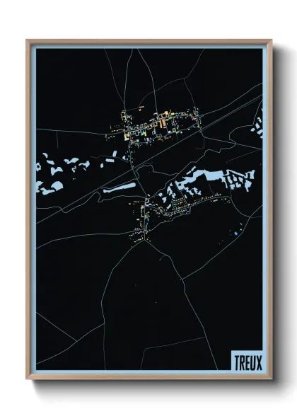 Une affiche de carte sur Treux