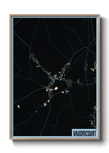 Une affiche de carte sur Vaudricourt