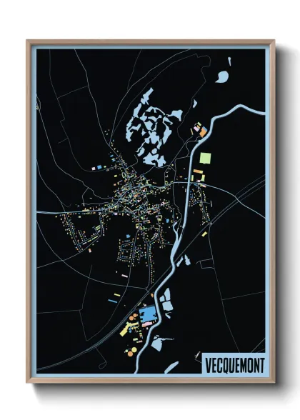 Une affiche de carte sur Vecquemont