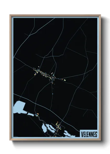 Une affiche de carte sur Velennes