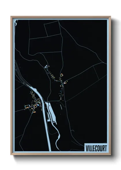 Une affiche de carte sur Villecourt