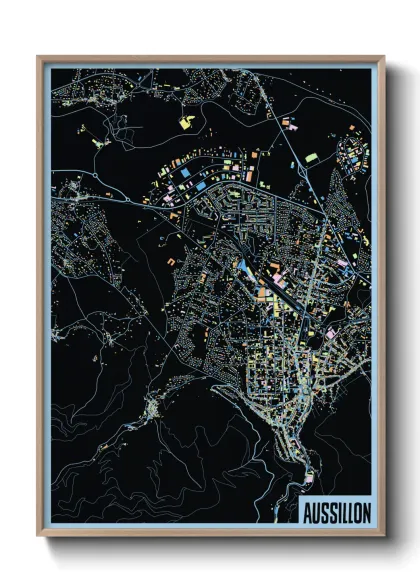 Une affiche de carte sur Aussillon