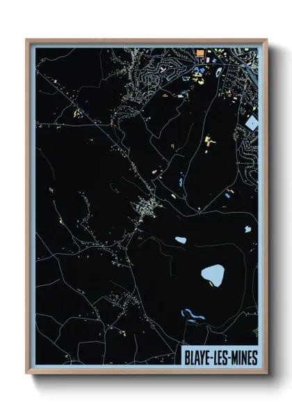 Une affiche de carte sur Blaye-les-Mines