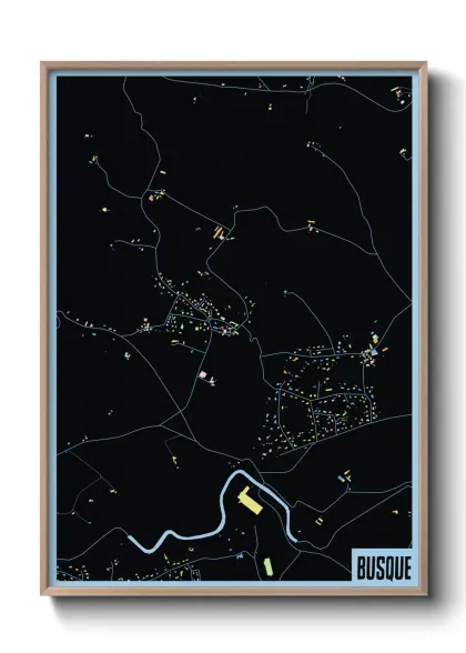 Une affiche de carte sur Busque