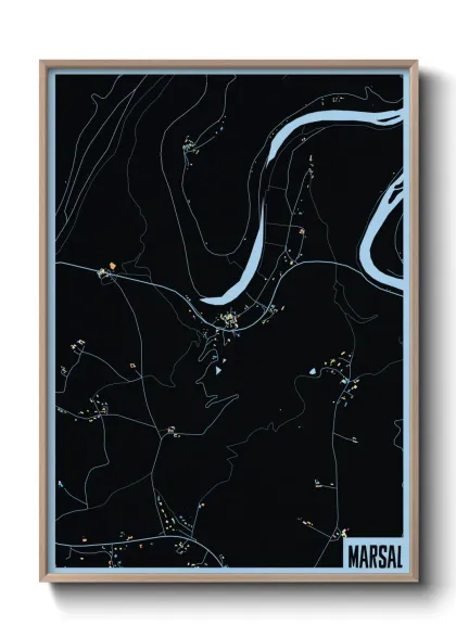 Une affiche de carte sur Marsal