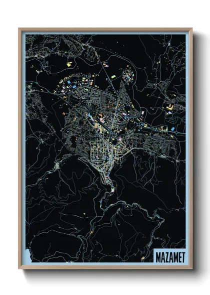 Une affiche de carte sur Mazamet