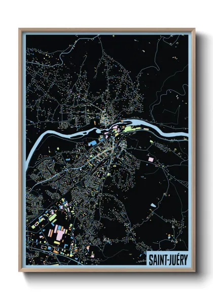 Une affiche de carte sur Saint-Juéry