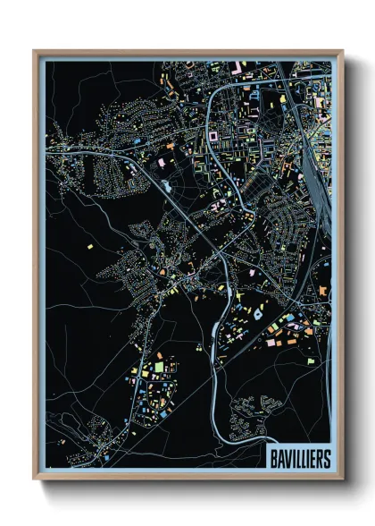 Une affiche de carte sur Bavilliers