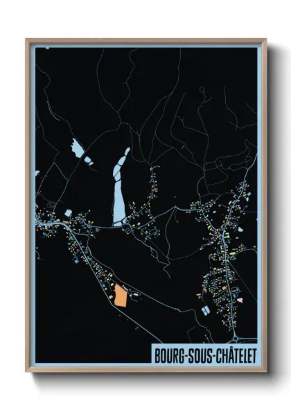 Une affiche de carte sur Bourg-sous-Châtelet