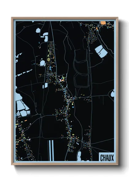 Une affiche de carte sur Chaux