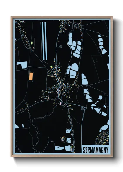 Une affiche de carte sur Sermamagny