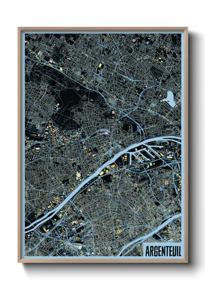 Une affiche de carte sur Argenteuil