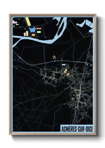 Une affiche de carte sur Asnières-sur-Oise