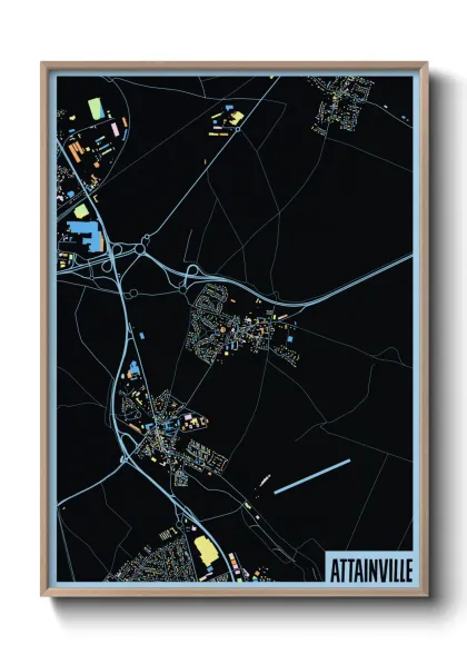 Une affiche de carte sur Attainville