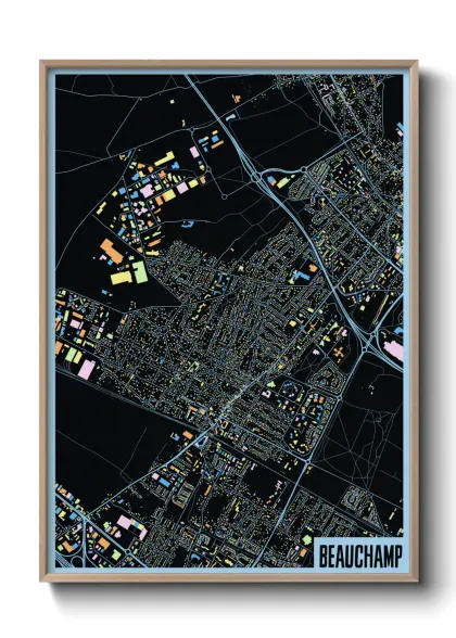 Une affiche de carte sur Beauchamp