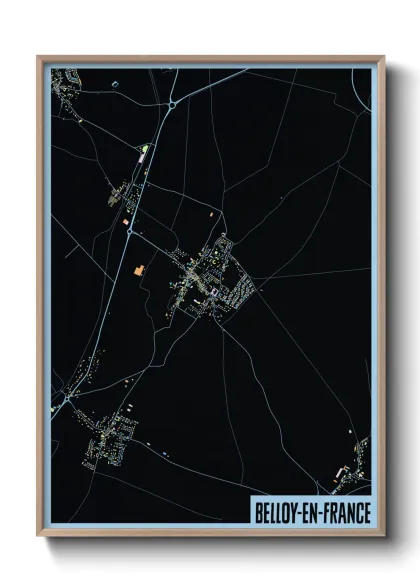 Une affiche de carte sur Belloy-en-France