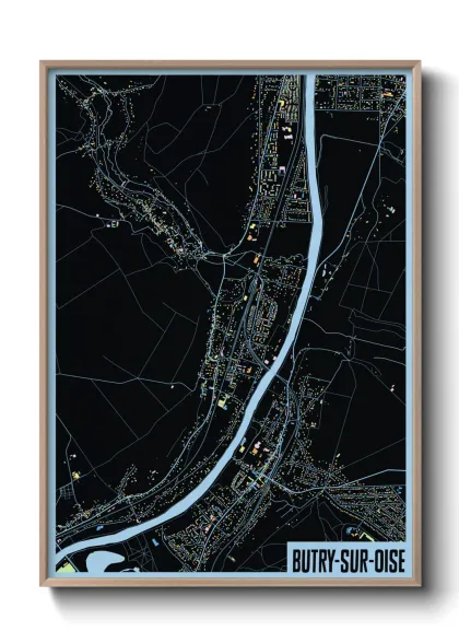 Une affiche de carte sur Butry-sur-Oise