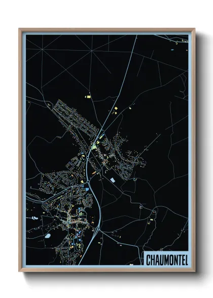 Une affiche de carte sur Chaumontel