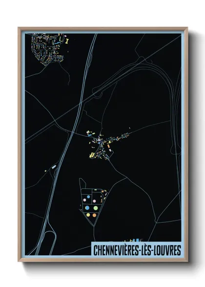 Une affiche de carte sur Chennevières-lès-Louvres