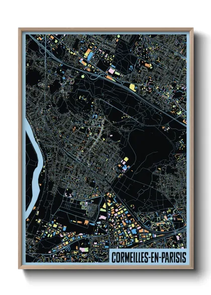 Une affiche de carte sur Cormeilles-en-Parisis