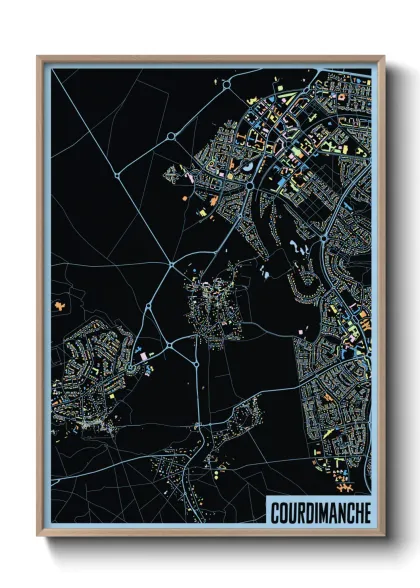Une affiche de carte sur Courdimanche