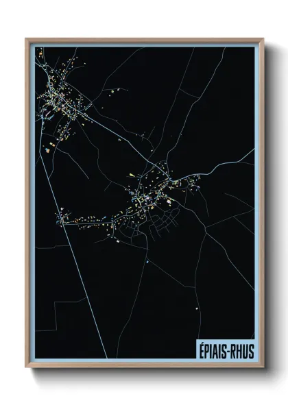 Une affiche de carte sur Épiais-Rhus