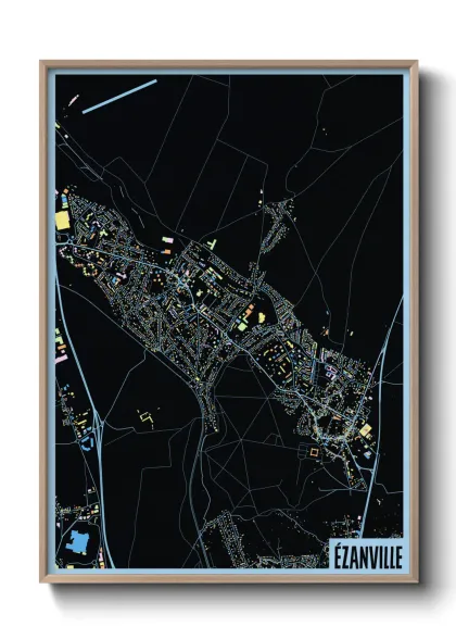 Une affiche de carte sur Ézanville