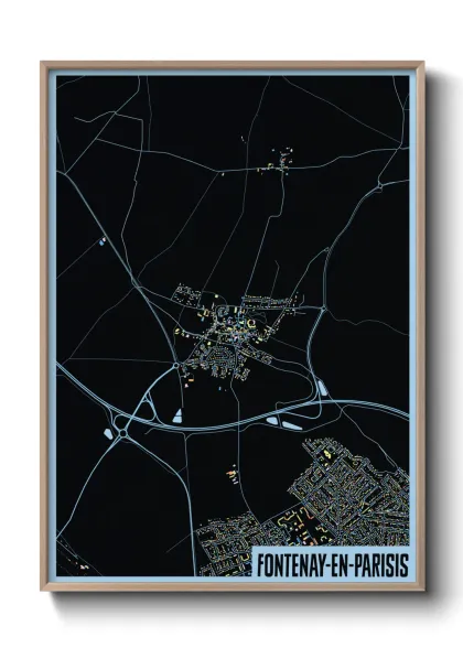 Une affiche de carte sur Fontenay-en-Parisis