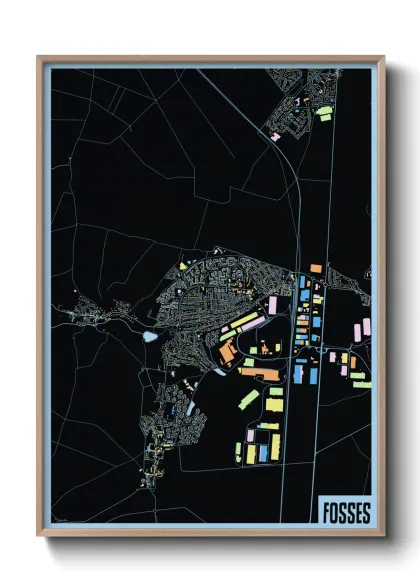 Une affiche de carte sur Fosses