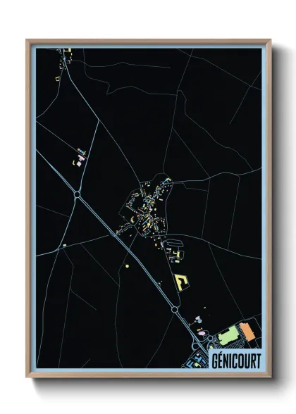 Une affiche de carte sur Génicourt
