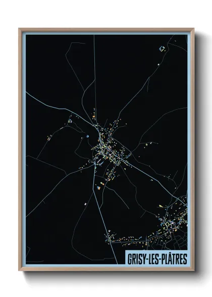 Une affiche de carte sur Grisy-les-Plâtres