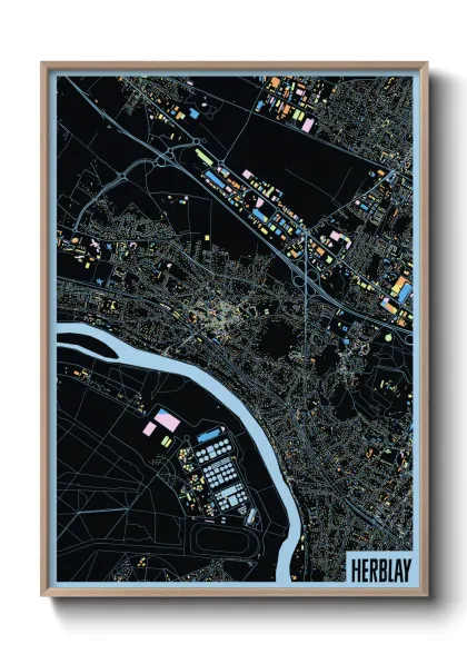 Une affiche de carte sur Herblay