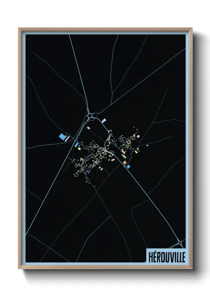 Une affiche de carte sur Hérouville