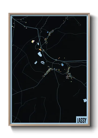 Une affiche de carte sur Lassy