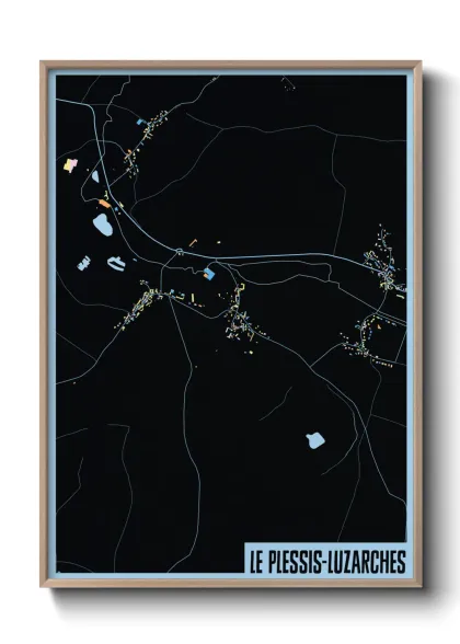 Une affiche de carte sur Le Plessis-Luzarches