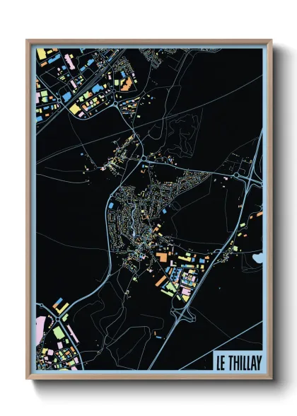 Une affiche de carte sur Le Thillay