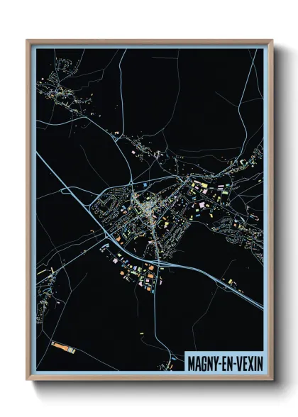 Une affiche de carte sur Magny-en-Vexin