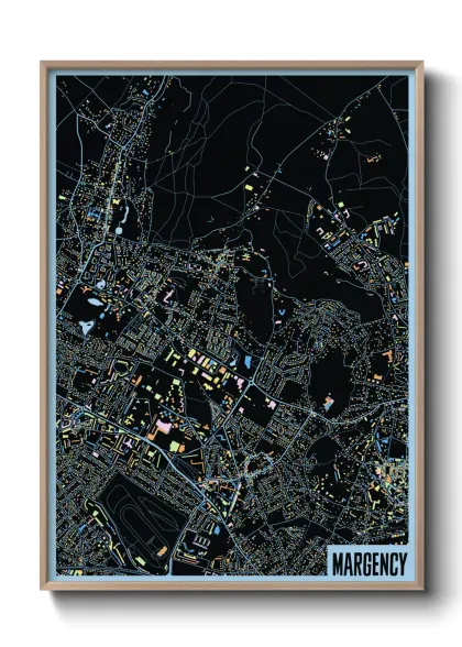 Une affiche de carte sur Margency