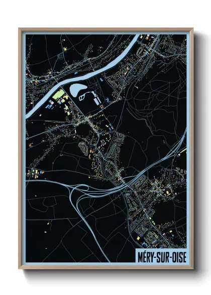 Une affiche de carte sur Méry-sur-Oise